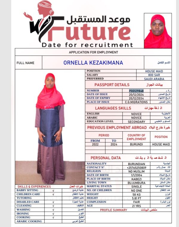 P00129848 - ORNELLA KEZAKIMANA