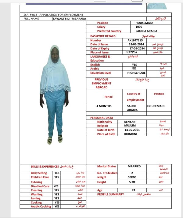 AK1647115 - ZAWADI SIDI  MBARAKA