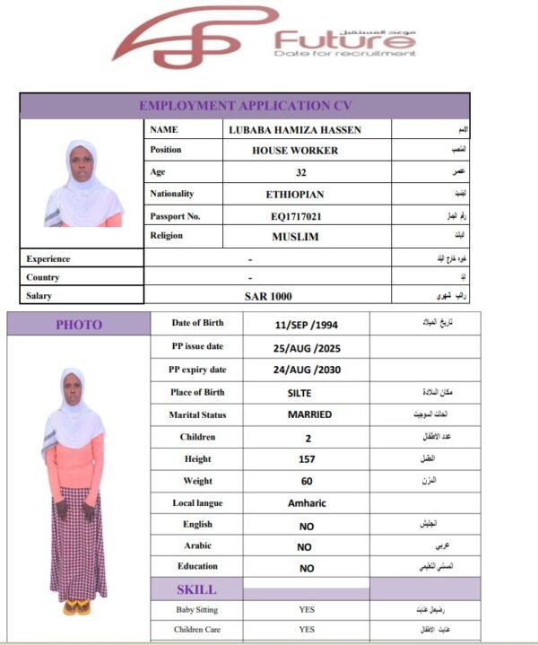 LUBABA HAMIZA   EQ1717021