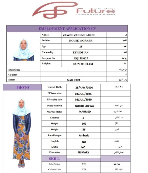 ZEWDE ZEBENE   EQ1509827