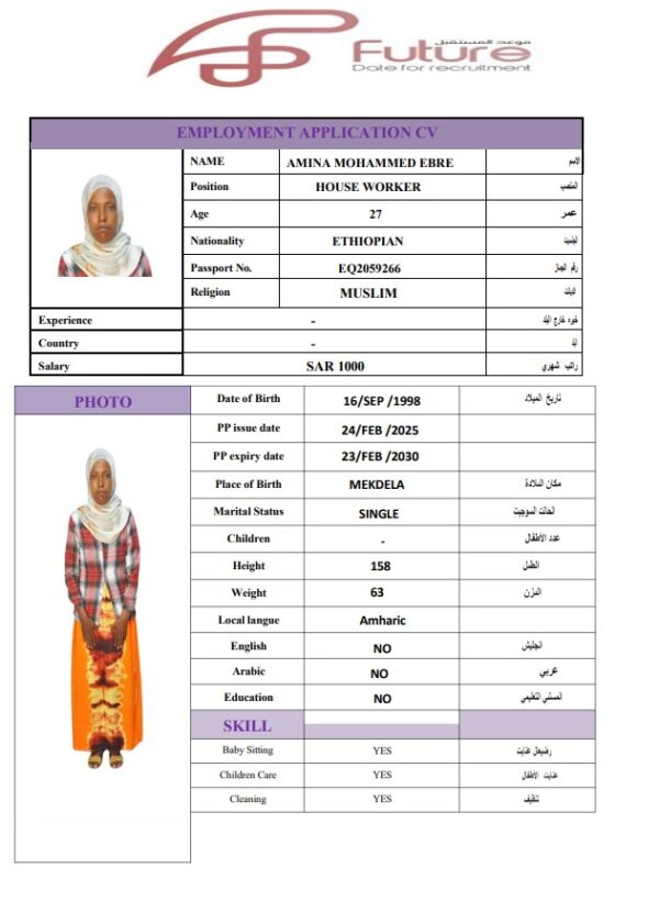 AMINA MOHAMMED   EQ2059266