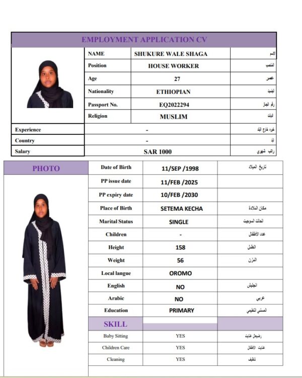 SHUKURE WALE SHAGA   EQ2022294