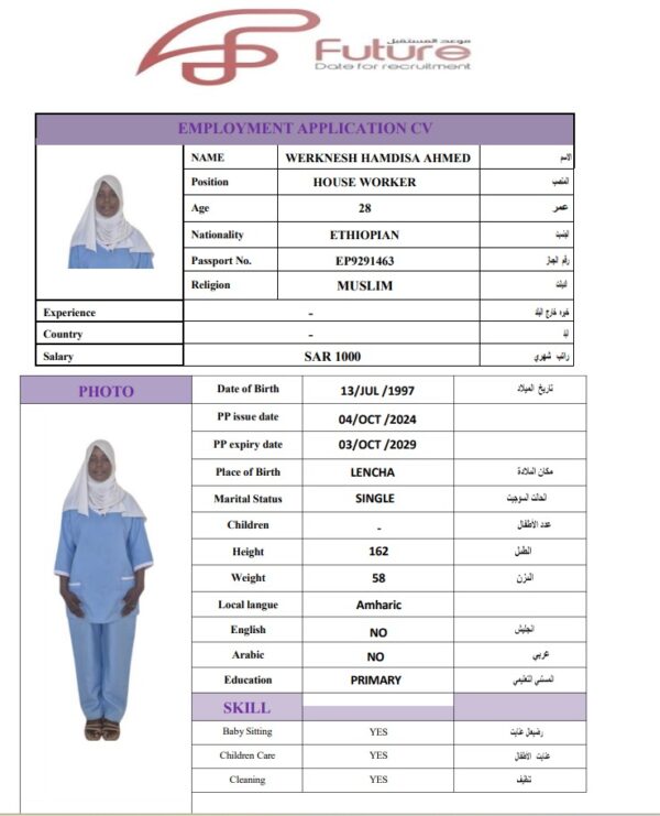 WERKNESH HAMDISA   EP9291463