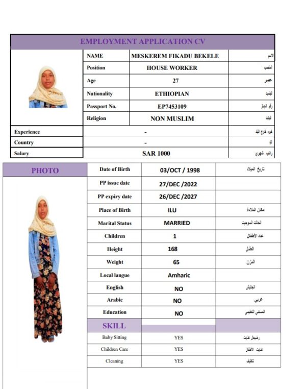 MESKEREM FIKADU   EP7453109