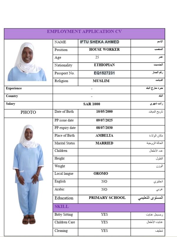 IFTU SHEKA AHMED   EQ1527231