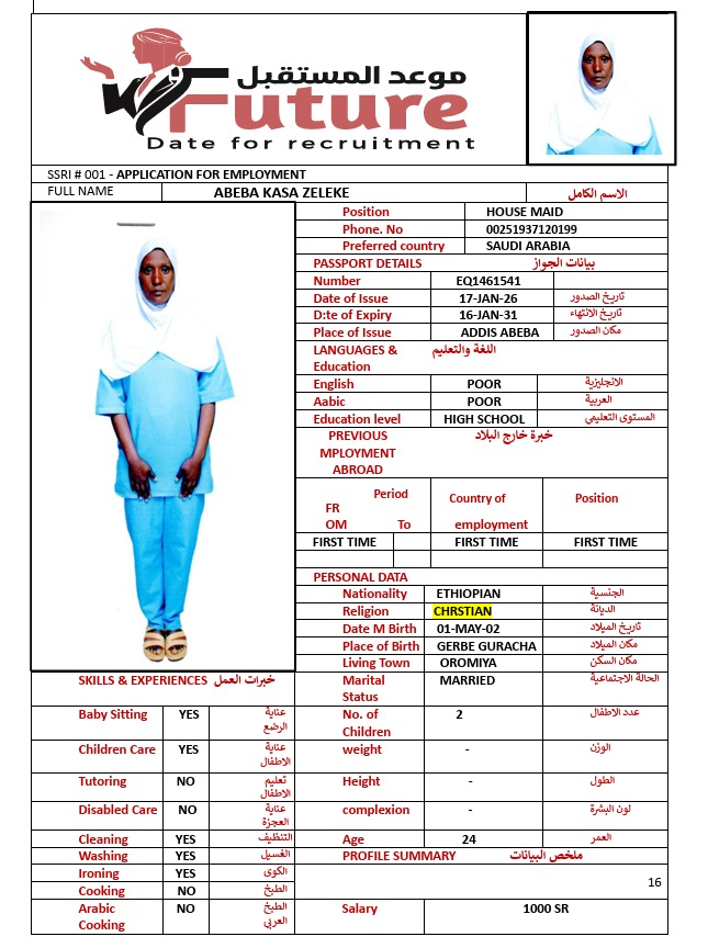 ABEBA KASA ZELEKE - EQ1461541 - ABEBA KASA ZELEKE EQ1461541