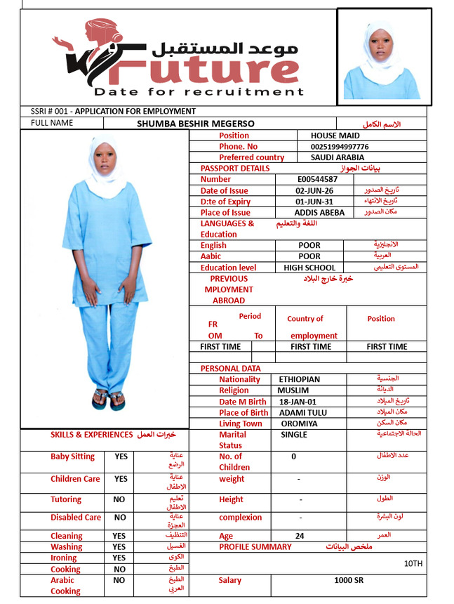 SHUMBA BESHIR MEGERSO - E00544587 - SHUMBA BESHIR MEGERSO E00544587