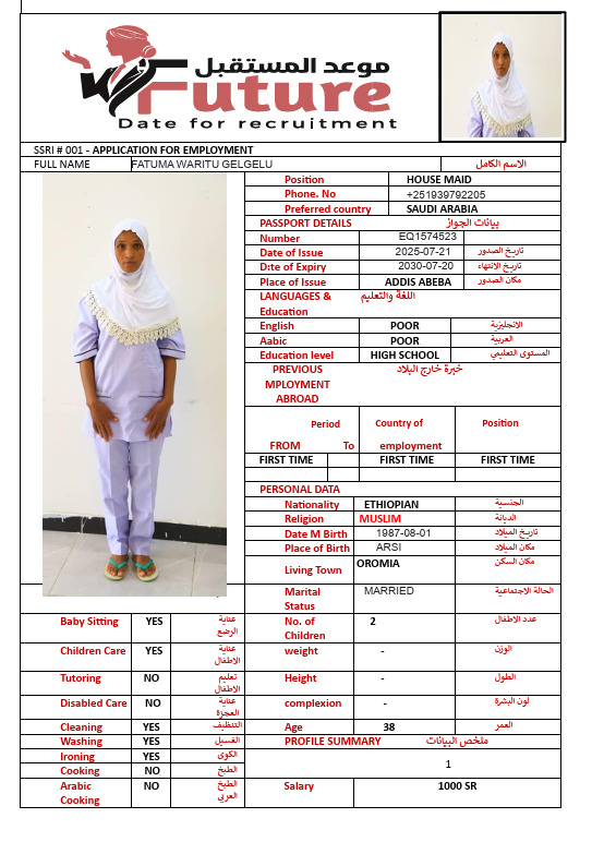 FATUMA WARITU GELGELU EQ1574523