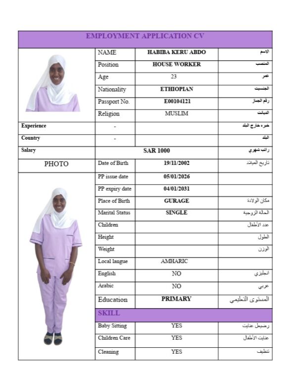 HABIBA E00104121