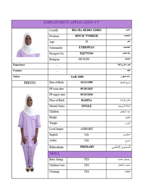 BILCHA BEDRU    EQ2753104