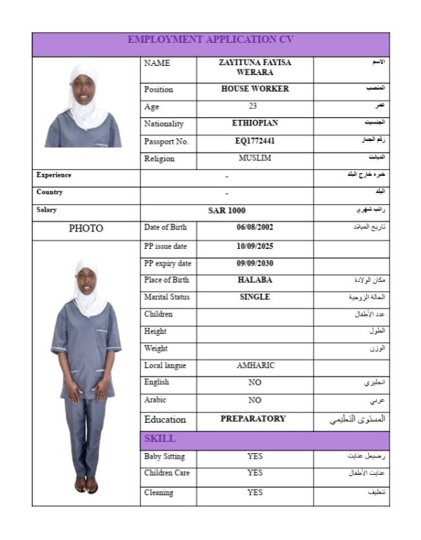 ZAYITUNA FAYISA    EQ1772441