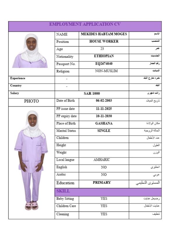 MEKIDES HABTAM MOGES EQ2674040