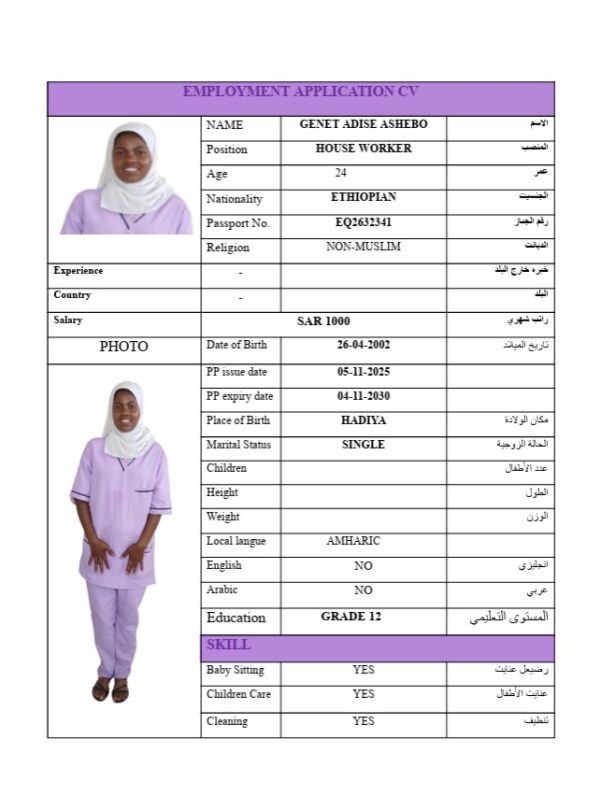 GENET ADISE ASHEBO    EQ2632341 