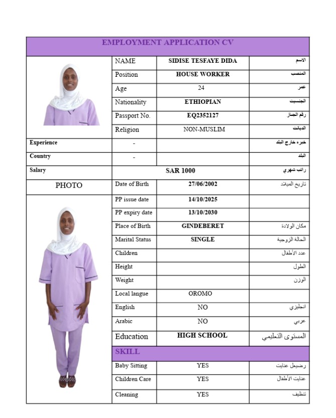 SIDISE TESFAYE DIDA - EQ2352127 - SIDISE TESFAYE DIDA EQ2352127