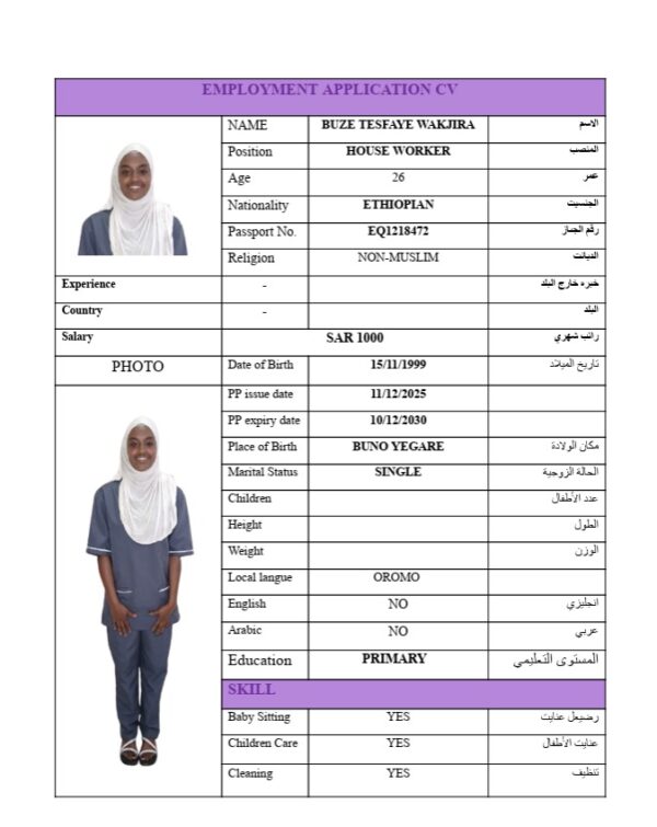 BUZE TESFAYE WAKJIRA    EQ128472 
