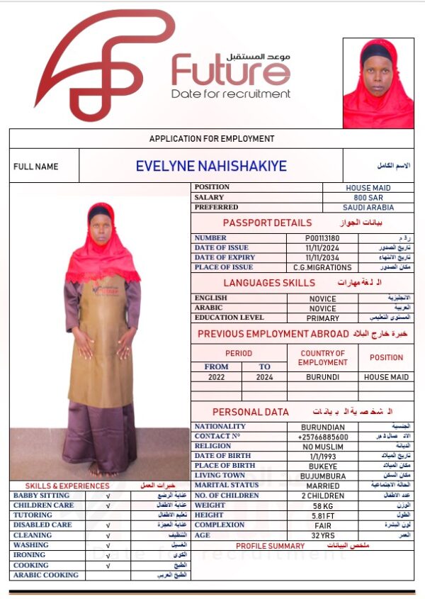 P00113180   EVELYNE NAHISHAKIYE