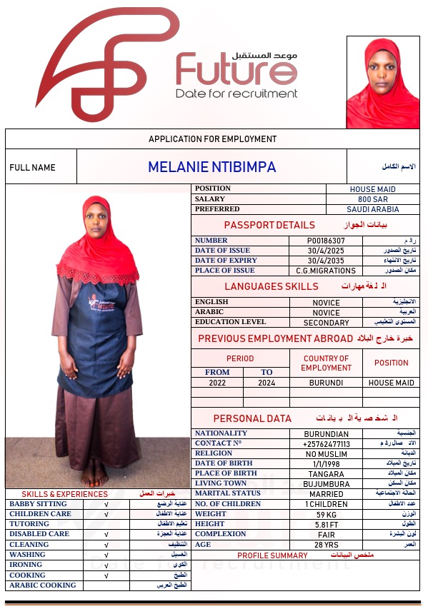 P00186307   MELANIE NTIBIMPA