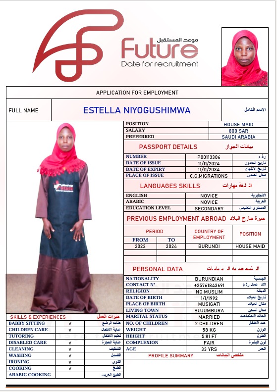 ESTELLA NIYOGUSHIMWA   P00113306