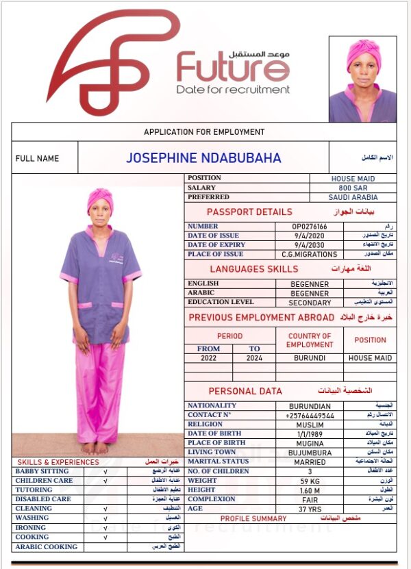 OP0276166   JOSEPHINE NDABUBAHA