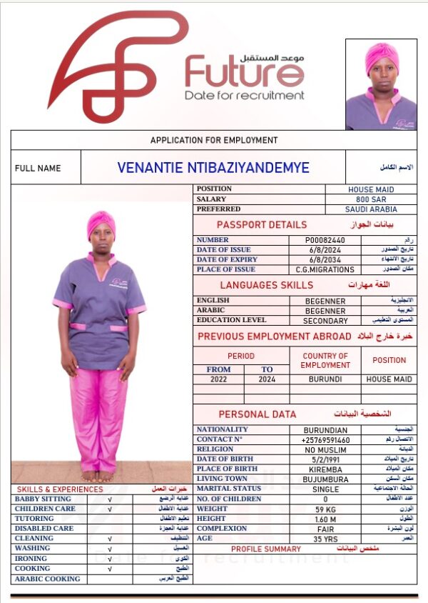 P00082440   VENANTIE NTIBAZIYANDEMYE