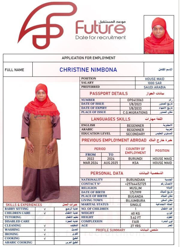 OP0413063   CHRISTINE NIMBONA