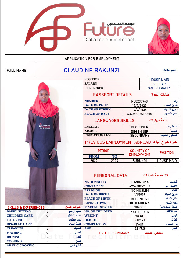P00237960 CLAUDINE BAKUNZI