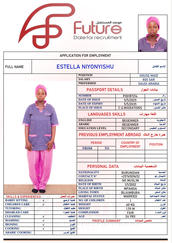 P00187214 ESTELLA NIYONYISHU
